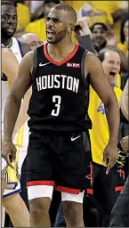  ?? AP file photos ?? Guard Russell Westbrook (left) was traded by the Oklahoma City Thunder on Thursday to the Houston Rockets for guard Chris Paul, two protected first-round picks (2024 and 2026) and two pick swaps in 2021 and 2025.