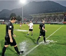  ?? KEY ?? Eher Wasserball statt Fussball war Ende Juli in Lugano zu sehen.