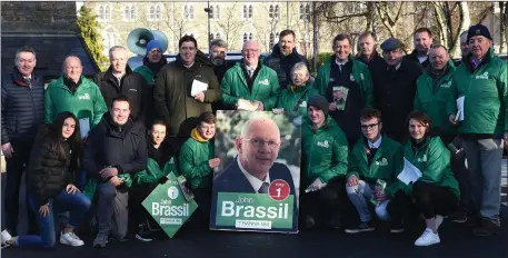  ??  ?? Deputy John Brassil starting his canvass in KIllarney with some of his team including Billy Kelleher MEP, Cllr Niall Kelleher, Sen. Mark Daly, former Cllr. Brian O’Leary on Saturday.Photo by Michelle Cooper Galvin