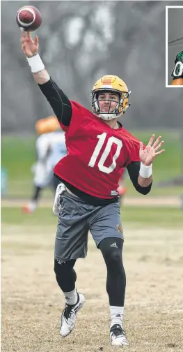  ?? William Luther / Staff photograph­er ?? Former Reagan standout Trevor Knight initially was allocated to the San Antonio Commanders but says he’s a better fit with Arizona’s Alliance of American Football team.
