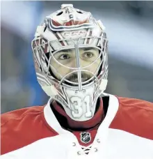  ?? THE ASSOCIATED PRESS FILES ?? Montreal Canadiens goalie Carey Price says that he will stay off the ice a little longer while he deals with a lower-body injury.