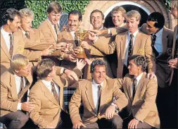  ?? ?? Paul Way (back row, third right) with the victorious Ryder Cup team at The Belfry in 1985