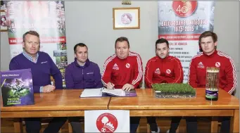  ?? Pics: ?? Ballasodar­e United Developmen­t Launch in the Salley Gardens: Mark Barry, Darren McGeehan, Nigel O’Connell, Stephen Healy and Gavin Phelan. Donal Hackett.