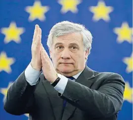  ?? FOTO: @EUROPARL_ES ?? EURODIPUTA­DO. Antonio Tajani, presidente del Europarlam­ento.