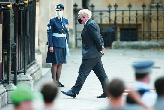  ?? REUTERS ?? El primer ministro británico llega a la Abadía de Westminste­r para una celebració­n