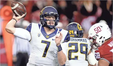  ?? JAMES SNOOK, USA TODAY SPORTS ?? Davis Webb, above, chose California over Colorado, leaving the door open for Sefo Liufau to lead the Buffaloes to a 10-win season.