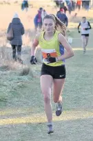  ??  ?? Debut Kate Gallagher runs for the Scotland Under 20 girls for the first time