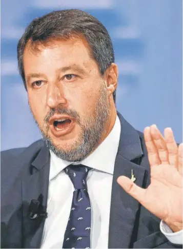  ?? ?? Matteo Salvini, líder del partido político italiano La Liga