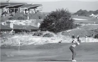  ?? THE ASSOCIATED PRESS ?? Rory McIlroy hits from the fourth fairway of the Spyglass Hill Golf Course during the first round of the AT&T Pebble Beach National Pro-Am on Thursday in Pebble Beach, Calif.