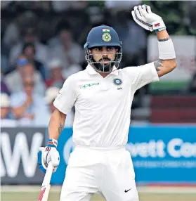  ??  ?? Ominous sign: Virat Kohli looks determined to improve his record in England