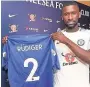  ??  ?? TRUE BLUE Conte landed £40m Antonio Rudiger