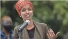  ?? STEPHEN MATUREN/GETTY IMAGES ?? Rep. Ilhan Omar, D-Minn., called some Democrats “shameful” for their rebuke.