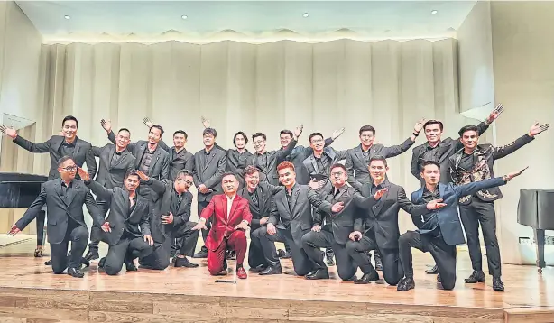  ?? ?? The Bangkok Gay Men’s Chorus at its debut performanc­e at the Goethe Institute.