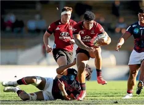  ?? GETTY ?? Wing Leicester Fainga’anuku nearly scored the decisive try for the Crusaders yesterday but a double movement was ruled.