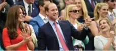  ?? LEON NEAL/AFP/GETTY IMAGES ?? Prince William and Catherine, the Duchess of Cambridge, were among those rooting for Andy Murray at Wimbledon on Wednesday.