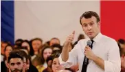  ?? AFP ?? In tour.Emmanuel Macron durante una tappa del Grand Débat