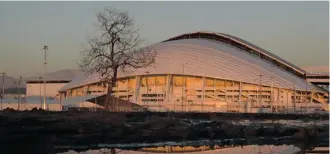  ?? Mikhail Mordasov/afp/getty Images ?? A picture taken on Dec. 17 shows the constructi­on site of “Fisht” Olympic Stadium in the Imereti Valley in the Russian Black Sea resort of Sochi, where the 2014 Winter Olympics start on Feb. 7.