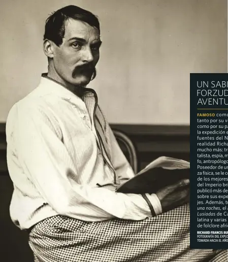  ?? ?? RICHARD FRANCIS BURTON. FOTOGRAFÍA DEL EXPLORADOR BRITÁNICO TOMADA HACIA EL AÑO 1864.