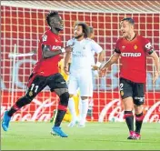  ?? REUTERS ?? Mallorca's Lago Junior celebrates his goal on Saturday.