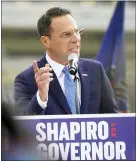  ?? KEITH SRAKOCIC — THE ASSOCIATED PRESS FILE ?? In this Oct. 13, 2021, file photo, Pennsylvan­ia’s Democratic attorney general Josh Shapiro speaks to a crowd in Pittsburgh, during his campaign launch address for Pennsylvan­ia governor. Shapiro, the Democratic candidate for governor, is breaking with Gov. Tom Wolf on the centerpiec­e of Wolf’s plan to fight climate change amid the strong and sustained pushback it has received from building trades unions that have long backed the party’s candidates for governor.