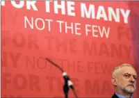  ?? PICTURE: LAUREN HURLEY / PA WIRE ?? Labour leader Jeremy Corbyn during a General Election campaign event in Westminste­r, central London.