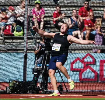  ?? Bild: ANDREAS L ERIKSSON ?? TVÅA. Trots att Daniel Ståhl ännu en gång fick på ett kast över 68 meter, räckte det bara till en andraplats i Stockholm.