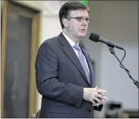  ?? DEBORAH CANNON /
AMERICAN-STATESMAN ?? Lt. Gov. Dan Patrick is calling for a study of the impact to the state of the increasing number of refugees relocating to Texas, including the range of health and human services provided. He seeks a study of“the authority of the state to reduce its...