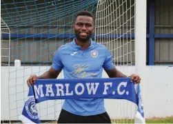  ?? ?? Nnamdi Nwachuku might have given Marlow the lead as they pushed hard for a second goal at Oak Tree Road.