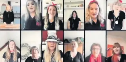  ?? Pictures: A Choired Taste/Facebook ?? Carmarthen-based singing group A Choired Taste has produced a fundraisin­g video which has proved a hit on YouTube and Facebook.