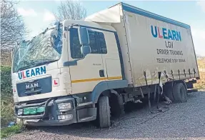  ?? ?? ULearn business had been badly affected by the loss of the lorry.