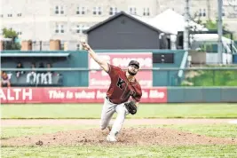  ?? MADISON RIEBEL Kansas City Monarchs ?? The Kansas City Monarchs have won all three games pitcher Zack Leban has appeared in so far this season.