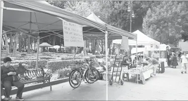  ??  ?? Coyoacán, como se permitió a comerciant­es de ferias de otros estados. Foto Alfredo Domínguez