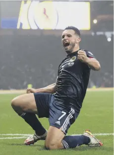  ?? ?? John Mcginn celebrates after scoring to make it 1-1