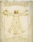  ??  ?? Italien nimmt vor allem den Wissenscha­ftler in den Blick: Leonardos um 1490 entstanden­e Zeichnung des Vitruviani­schen Menschen.