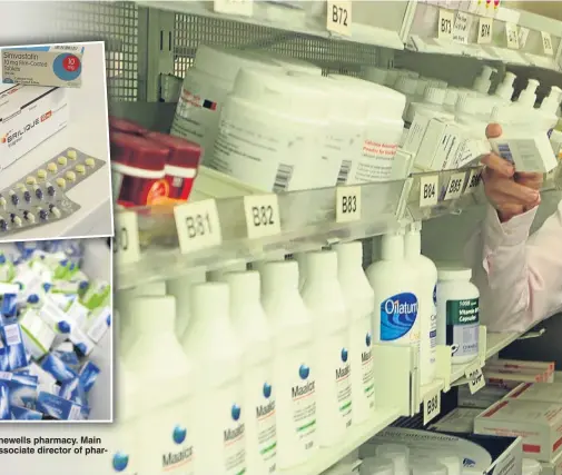  ??  ?? A pile of medication at Ninewells pharmacy. Main picture: David Coulson, associate director of pharmacy at NHS Tayside.