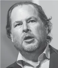  ?? DAVID PAUL MORRIS / BLOOMBERG FILES ?? Founder Marc Benioff of San Francisco-based Salesforce pledged in February a US$2-billion investment in Canada.