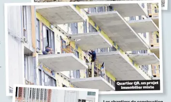  ??  ?? Les chantiers de constructi­on pourraient être désertés dans l’ensemble du Québec à compter d’aujourd’hui. Quartier QB, un projet immobilier mixte