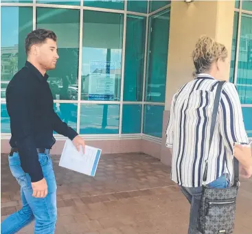  ??  ?? ADJOURNED: Ivanhoes halfback and former Northern Pride and Cowboys player Jared Verney, who faces supply and possessing dangerous drugs charges, leaves Cairns Magistrate­s Court.