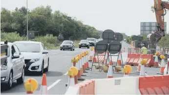  ??  ?? Work is still ongoing by the side of the A184 as contructio­n work continues at Testo’s roundabout.