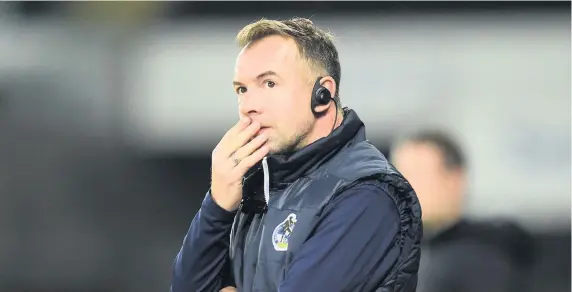  ?? Picture: Alex James ?? Bristol Rovers assistant manager Marcus Stewart during Wednesday night’s Checkatrad­e Trophy game against Swansea City Under-21s