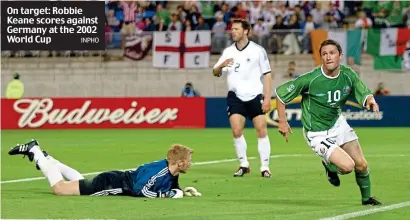  ??  ?? On target: Robbie Keane scores against Germany at the 2002 World Cup INPHO