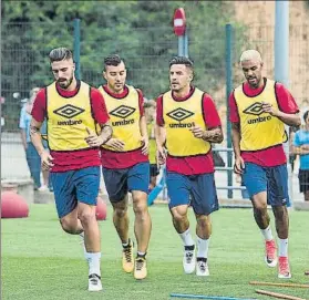  ?? FOTO: PERE PUNTÍ ?? Los futbolista­s del Girona se probarán en el primer partido de pretempora­da