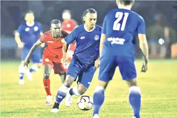  ??  ?? Amri in action during Sabah FC pre-season match against Sarawak United in Kuala Lumpur on February 21.