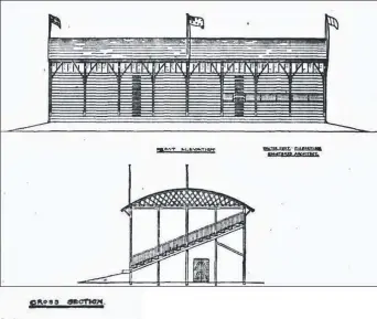  ?? Picture: TROVE ?? FINE FACILITY: Walter Hunt’s sketch plan for Sports Reserve grandstand. ( Townsville Daily Bulletin, January 18, 1927).