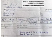  ??  ?? 1985: a first-service invoice addressed to Senna’s humble Berkshire bolthole