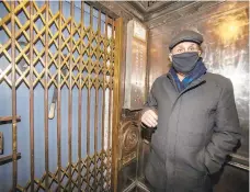  ??  ?? Americus Hotel owner Albert Abdouche gives a ride in one of the building’s original elevators during a tour Monday. Abdouche has overseen a decade of renovation­s at the hotel on Hamilton Street in downtown Allentown.