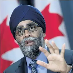  ?? THE CANADIAN PRESS FILES ?? Minister of National Defence Harjit Sajjan says accusation­s that Canada is complicit in a rise of Sikh terrorism are “extremely offensive.”