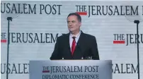  ?? (Marc Israel Sellem/The Jerusalem Post) ?? MINISTER OF TRANSPORTA­TION and Intelligen­ce Israel Katz addresses the audience at the annual Jerusalem Post Diplomatic Conference yesterday.