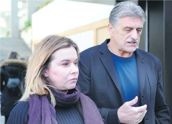  ?? NICK PROCAYLO/PNG ?? Clara and Mitch Gordic expressed their anger with the ruling outside B.C. Supreme Court Tuesday after Arvin Golic was sentenced to seven years in prison for the killing of their 19-year-old son, Luka Gordic, in Whistler in May of 2015.