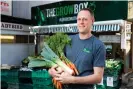  ??  ?? Local greengroce­r, Lee Collins. Photograph: Jonny Weeks/The Guardian